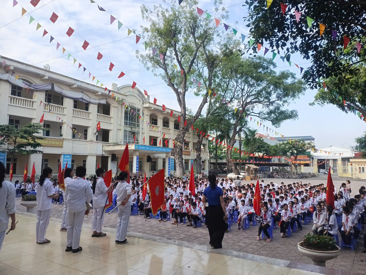 PHÂN HIỆU MỸ HƯNG  - TRƯỜNG THCS TAM HƯNG 1 TẬP LUYỆN CHUẨN BỊ CHO KHAI GIẢNG NĂM HỌC MỚI
